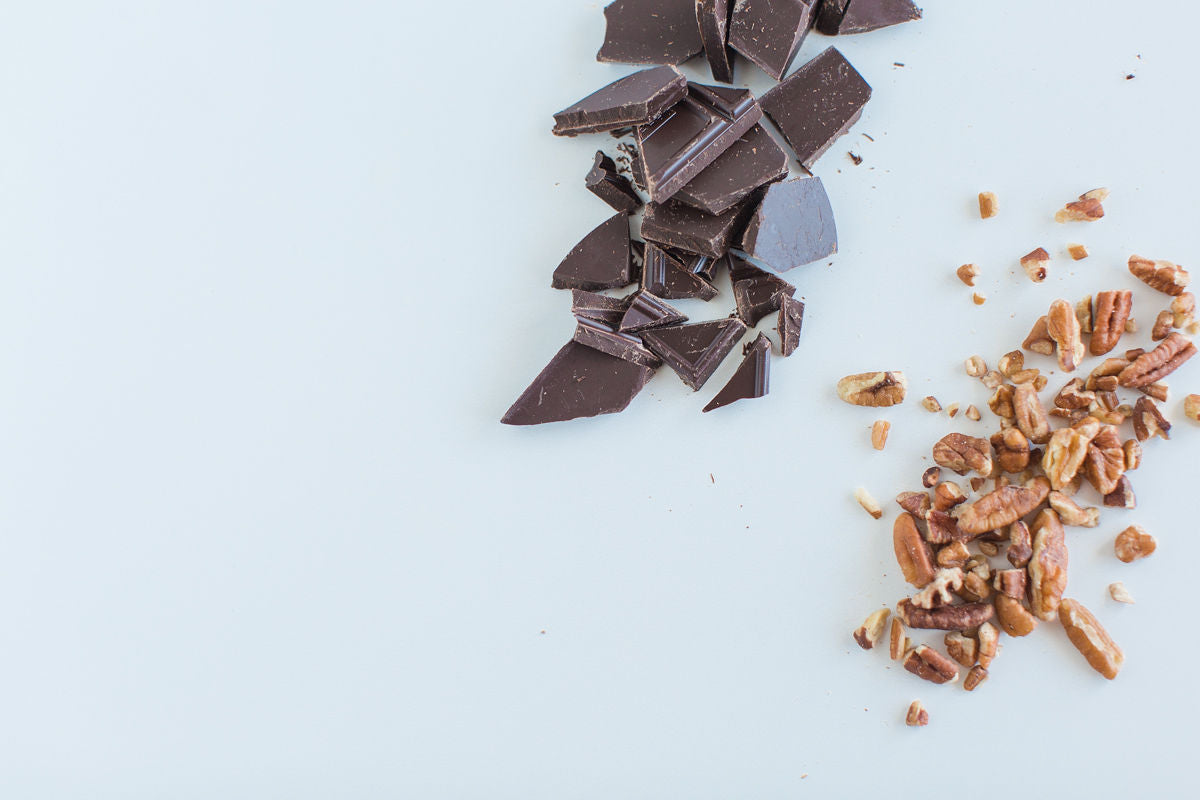 Chocolate and Pecan Ingredients Stock Photo