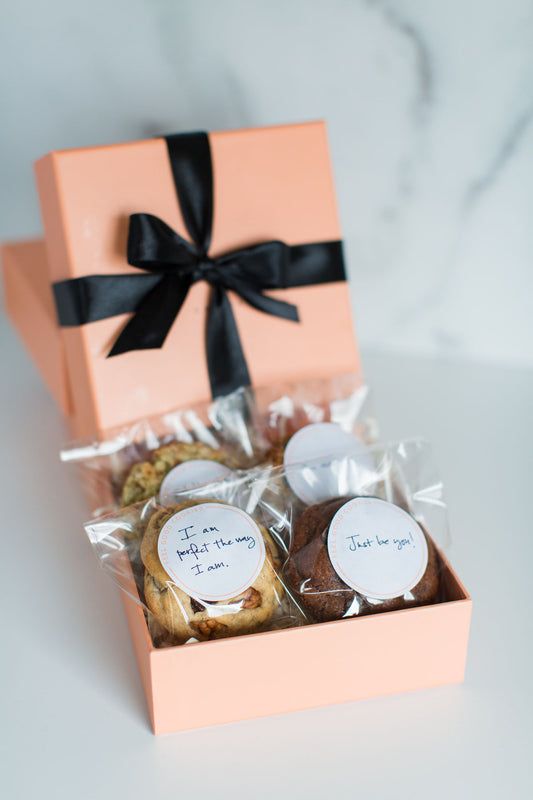 Feel Good Cookies Gift Box of four cookies with gratitude notes