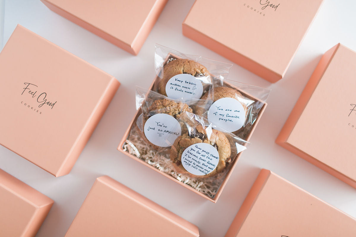 cookies gift boxes stock photo