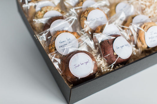 Catering box of cookies stock photo